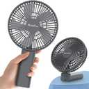 HandFan 6 Inch Handheld Fan with 4000mAh Battery 6 Speed Personal Fan, Strong Airflow, Cooling Desk Removable Base Design, 5-34H Working Time, 180 Foldable for Travel Outdoor Office Household(grey)