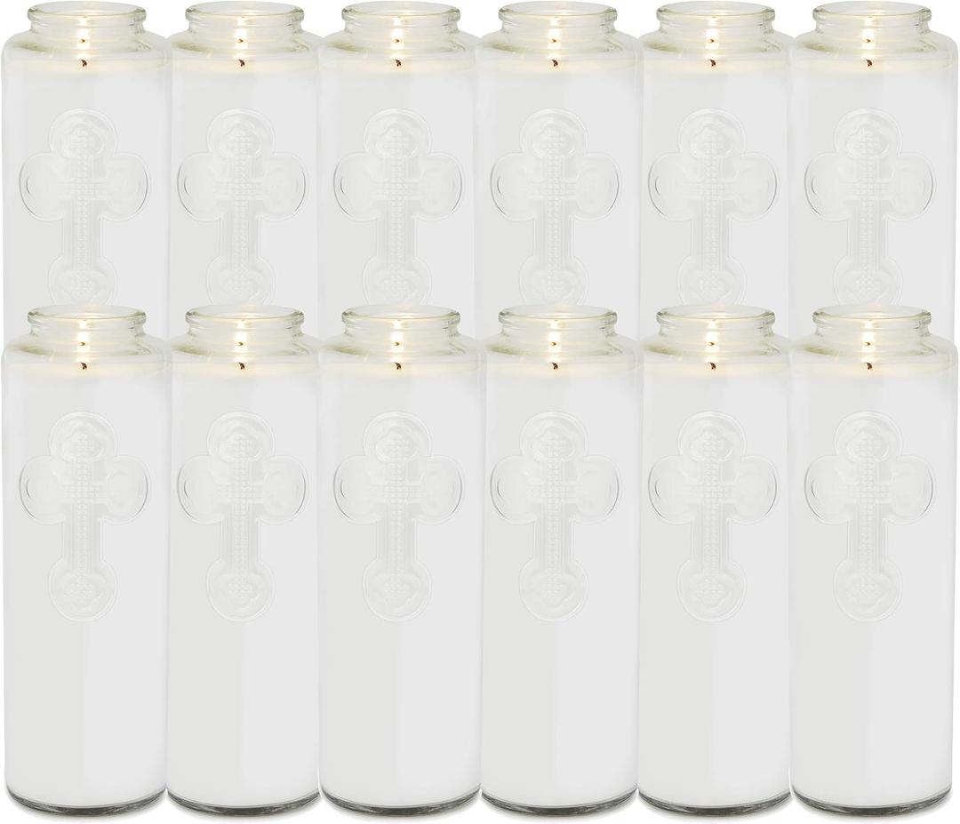 Root Candles Prayer Candles Clear Glass Devotional 7-Day Prayer Candle, 8 Count, Meditation