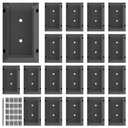 20 pcs Deck Railing Bracket Connectors for 24 (1.5"  3.5) Deck Railing Wood Post, Railing Bracket Stair Fence Railings Handrail with 120pcs Wood Screws and a Drill Bit (20, Black)