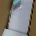 TSJ OFFICE Glass Desktop Whiteboard - 17 X 7 Inches Small Dry Erase Board with Blue Light, Glass White Board Surface Notepad with 1 Drawer, Desk Organizers for Office, Home, School Supplies