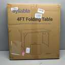 Byliable Folding Table 4 Foot Portable Heavy Duty Plastic Fold-in-Half Utility Table Small Indoor Outdoor Adjustable Height Folding with Carrying Handle, Camping and Party, Black