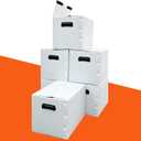plastic storage bins with lids containers,38qt(15.8"x11.8"x11.8") 6pack,collapsible moving boxes with handles stackable storage bins,Double-layer hollow shock-absorbing material,white