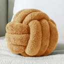 Knot Pillow Ball Plush - Decorative Throw Pillows for Bed, Relieve Stress, Round Knot Cushion for Sofa Decor Pet Toy, Khaki 8 inch