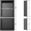 Shower Niche SMC Material 40(20+14+6) X16in Niche for Shower Wall Shower Niches Ready for Tile Shower Niche Shelf Black, Large
