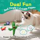 Catnip Toys for Indoor Cats - 3 Pack Kitten Toys with Bell & Crinkle Paper, Soft Plush Cat Kicker & Chew Toy for Bored Cats