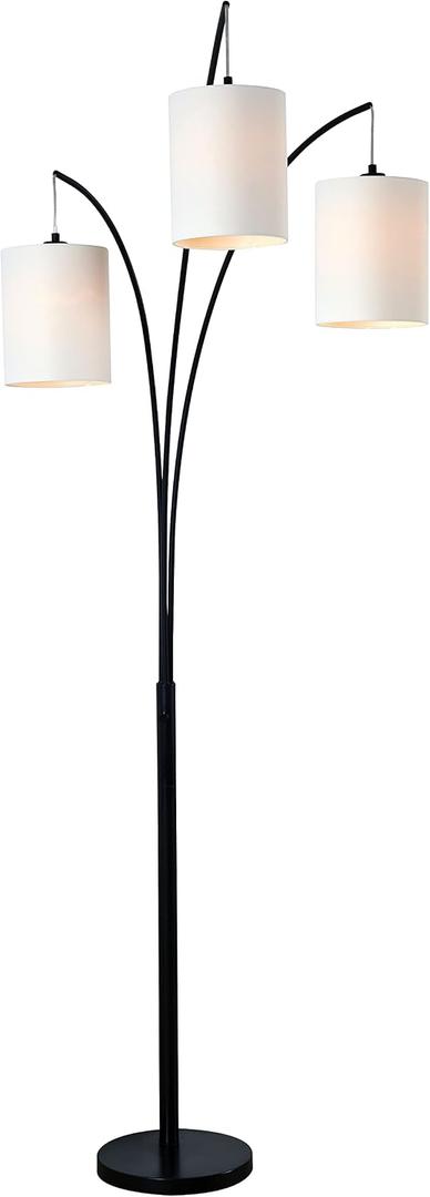 Kenroy Home Leah Modern Arc Floor Lamp, Black, 87.5 Inch Height, 31.5 Inch Width, 31.5 Inch Depth