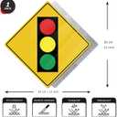 Traffic Light Signs 12 12 Inch Aluminum Pre-Drill Hole Crossing Signals Waterproof Metal Warning Signal