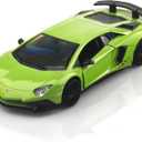 1/36 Scale Lamborghini Aventador LP750-4 SV Diecast Cars Models, Pull Back Vehicles Toy Cars, Cars Gifts for Boys Girls (Green)