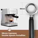 Gevi Espresso Machine with 58mm Portafilter & Milk Frother, 20 Bar Compact Expresso Machines for Home, Professional Espresso Coffee Machines for Cappuccino & Latte, Stainless Steel (Silver)