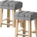 Set of 2 Rectangle Bar Stool Seat Covers, Soft and Cushioned Bar Chair Covers, Easy to Install and Wash, Cover Only, Gray