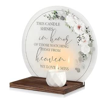 Memorial Candle Wedding Memorial Sign | Sympathy Gifts, Memorial Service Decorations, Bereavement Gifts for Loss of Loved One, in Memory of Mom Father Husband