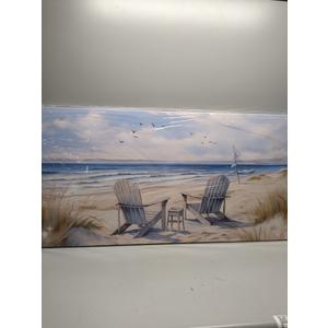 Beach Canvas Wall Art for Bedroom - Seascape Pictures Wall Art for Living Room - Bathroom Wall Art Decor Size 24" x 48"