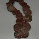 Wide Disc Belt for Women Vintage Hollow Boho Leather Belt Western Chunky Waist Belt Cowboy Metal Buckle Concho Belts