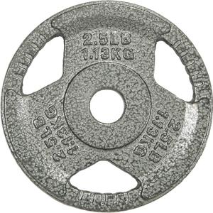 HulkFit 1-inch Iron Plate for Strength Training, Weightlifting and Crossfit, Single (2.5 Pounds), Silver