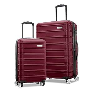 Samsonite Omni 2 Hardside Expandable Luggage with Spinner Wheels, 2-Piece Set (19/ 24), Nature Merlot