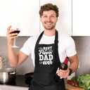APASIN Funny Cooking Apron for Dad, Grilling apron for men with 2 large pockets, Adjustable neck strap, Gift for Dad, Father (Best Flippin' Dad Ever)