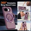 Magnetic for Google Pixel 10a Case with 360 Stand, Burgundy | Rigorous Drop Protection, Invisible Kickstand, Skin-Feel Matte Translucent Slim Cover
