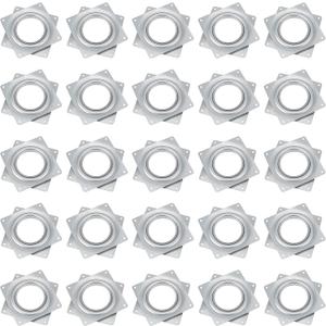 25 Pack 4 Inch Lazy Susan Hardware Kit, Zinc-Plated Swivel Plate, Square Rotating Bearing Turntable for Serving Trays, Kitchen Storage Racks, Craft Project