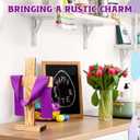 Qunclay 11.8" Standing Rustic Pine Wood Cross Decor, Religious Tabletop Centerpiece with Ribbon, He Is Risen Decoration for Home, Church, Baptism, Communion, Lent, Easter(Purple,1 Pcs)