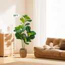 Artificial Fiddle Leaf Fig Tree DIY 5FT 6FT, Faux Plant in Pot