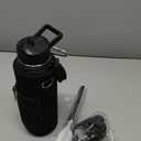 DYSANKY 40 oz Insulated Water Bottle | Thickened Stainless Steel Vacuum Metal | Portable Sports Water Jug for Gym and Hiking with Straw, Carrier Bag, Handle Strap | BPA-Free 40 oz, Black