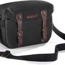 K&F CONCEPT Sling Camera Bag, Shoulder Bag with Rain Cover, Photography Camera Bag Compatible with DSLR/SLR Canon/Nikon/Sony, KF13.133 - Black