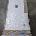 BarnSmith 30"x80" Concealed Sliding Barn Door, White Primed Flush Solid Core Sliding Hidden Barn Door with Soft Close Installation Hardware and Double Sided Pulls Included