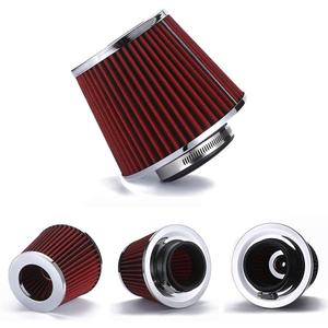 Universal 3" (76mm) Inlet Cold Intake, Washable, Dry Clamp-on Air Filter, Red