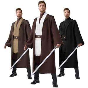 Spooktacular Creations Halloween Mens Tunic Hooded Cloak, Knight Costume Men, Tunic Hooded Robe with Pants for Halloween, XL