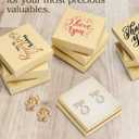 MESHA Jewelry Boxes Bulk 96PC, Matte Cardboard Gift Boxes, Cotton Filled Box with Lids, Brown 3.5x3.5x1 Inch, Bulk Square Small Kraft Gift Boxes