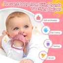 Tinabless Baby Teething Toys 5 Pack, Food Grade Silicone Teething Mitten & Teethers for Babies 3-12 Months, BPA-Free Infant Chew Toys for Teething Relief, Easy-Grip, Freezer Safe, Coral Red