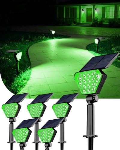 T-SUN Solar Lights Outdoor Waterproof IP65, 6Pack LED Solar Spot Lights Color Changing IP65 Waterproof Smart Auto On/Off for Outside Landscape Garden Yard Lawn Pathway Patio Driveway