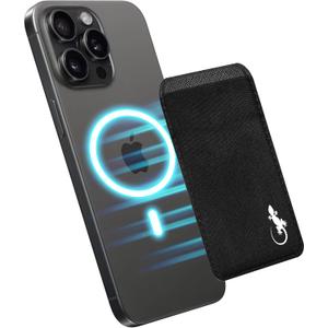 Gecko Magnetic Card Phone Wallet - Spandex Card Holder with N52 Magnets - Compatible with Magsafe iPhone (Single Pocket - Black White)