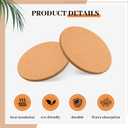 Boao 12 Pcs 6 Inch Round Absorbent Cork Coasters Wooden Cork Plant Coasters for Home, Drinks Coffee Table Dining Wooden Table Desk