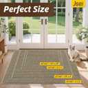 JSEI Dirt Trapper Door Mat 32"x48", Non-Slip Entryway Rugs Doormat Indoor, Washable Absorbent and Stain Resist Welcome Floor Mat for Front Door, Dog Door Mat, Dirty Wet Shoes & Paws, Beige