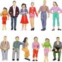 P2525 12pcs Model Trains Architectural 1:25 Scale Painted Figures G Scale Sitting and Standing People Model Railway Layout New
