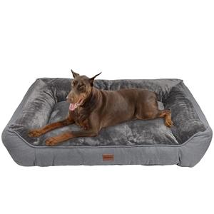 ZAKAPAWS Orthopedic Dog Bed for Extra Large Dogs - Extra Thick Supportive Dog Couch Bed, Pet Beds Sofa with Waterproof Washable Cover & Non-Slip Bottom, Grey, 48x35 Inch