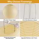 Large Paper Lantern Lamp Shade, 23.6in Off-White Round Lampshade