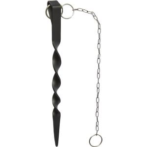 Monarch Rain Chains Anchor Stake  12-inch Outdoor Rain Chain Base, Ground Anchor for Chains for Outdoor Gutters, Black Powder Coated Iron Anchoring Stake with 17-inch Stainless Steel Link Chain