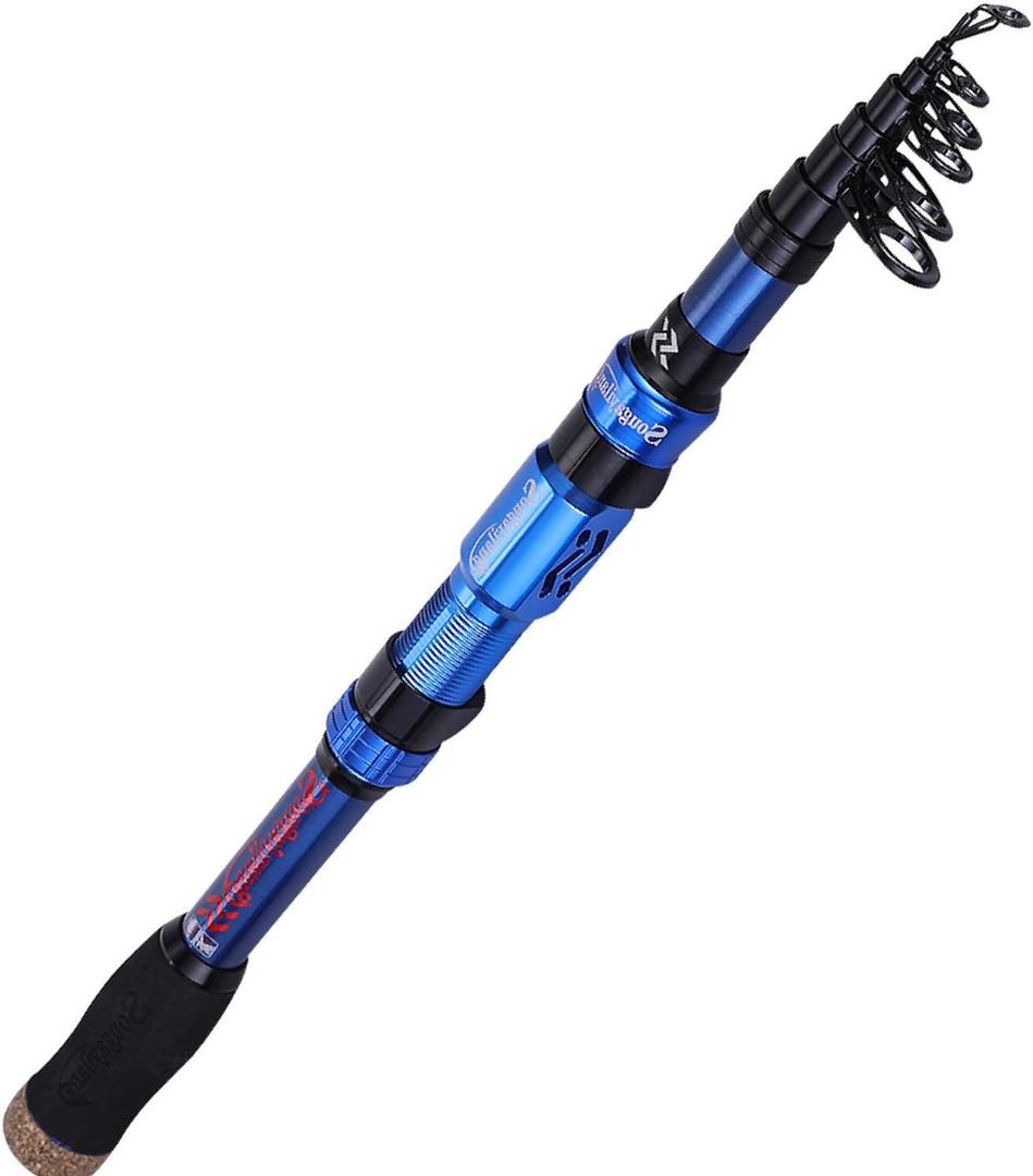 Sougayilang Telescopic Fishing Rod - 24 Ton Carbon Fiber,CNC Machined Reel Seat, Comfortable EVA Handle, Travel Fishing Rod for Bass Trout Fishing (1.8M/5.9FT, BLUE)