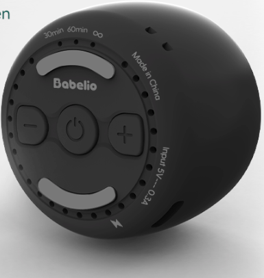 Babelio White Noise Sound Machine for Adults Kids Baby, Mini, 15 Non-looping Sounds, Timer, Memory Function, Easy to Pocket and Travel Black