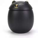 Cat Urn Dog Urn Sized 3.2x2.9 and 4.9x4.25. A Smiley-Cat Pet Urn with a Memoria Card.Cat Urns for Ashes for Your Pet (12 cu/in, Black)