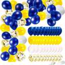 Graduation Party Decorations Navy Blue Yellow 2025/Blue Yellow Balloons/Michigan Balloons/Blue Birthday Party Decorations 40pcs