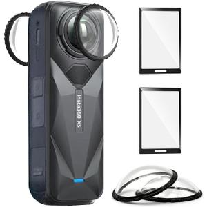 Insta 360 X5 Premium Glass Lens Guard Set Screen Protector for Insta360 X5 X 5 9H Hard Tempered Glass Film Anti-Scratch [Bubble Free]