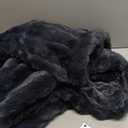 Anysay Heated Blanket Queen Size with 1/2/4/6/8 Hours Auto-Off 10 Heat Level, 72'' * 84'' Cozy Faux Rabbit Fur Bubble Electric Blanket with Overheat Protection (Dark Grey)