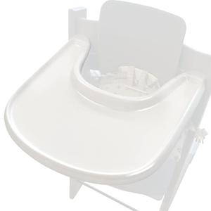 Baby High Chair Tray Compatible with Stokke Tripp Trapp Chair (V2 and Beyond) with Smooth Surface and Strong Suction Power Made of Food-Safe Plastic (BPA BPS BPF Lead Phthalate Free) - White