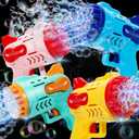 Roberly 4PCS Bubble Machine Gun, 29 Holes Bubble Gun with 4 Bottle Refill Solution & LED Light for Party Favors Summer Toy Birthday Gift