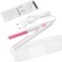 2 in 1 Mini Hair Straightener, US Plug, Ceramic Tourmaline Plate, Beauty Flat Iron Heating Curler Small Lightweight Portable Mini Flat Iron Curler for Home (White)