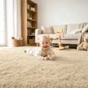 8x10 Area Rugs for Living Room, Large Fluffy Soft Shag Rug, Non-Slip Thick Fuzzy Plush Rug, Non-Shedding High Pile Furry Floor Indoor Carpet for Kids Room Nursery Dorm Home Decor(Beige)