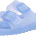 FUNKYMONKEY Women's Comfort Slides Double Buckle Adjustable EVA Flat Sandals, Size 9